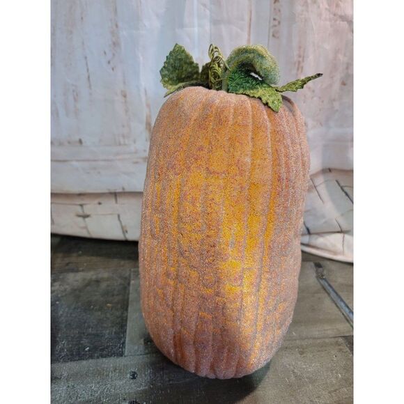 Orange gourd pumpkin fall Harvest Halloween decor figure - Picture 5 of 7